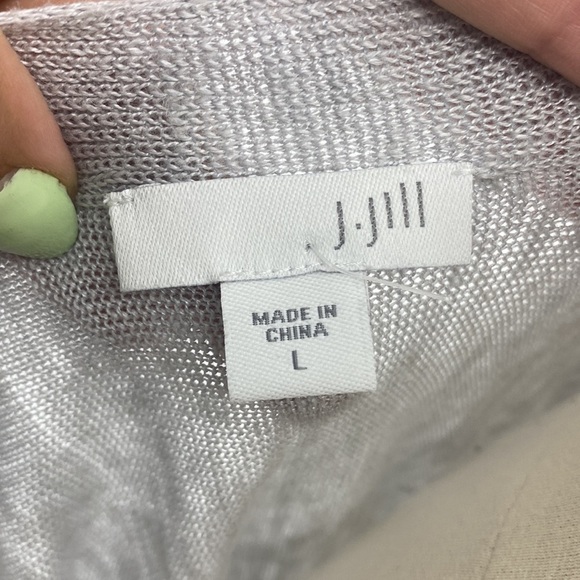 J. Jill Linen Rayon BlendLong Sleeve Crochet Top - Picture 9 of 11